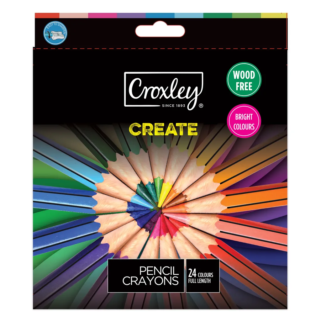 [PP0380] [PP0380] CROXLEY COLOURING PENCIL FULL LENGTH 24