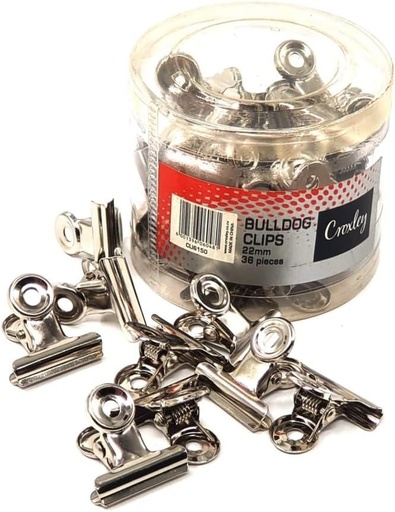 [PP0432] [PP0432] CROXLEY 22MM BULLDOG CLIPS PK36'S