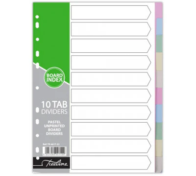 [PP0858] [PP0858] A4 10 TAB PASTEL BOARD DIVIDERS