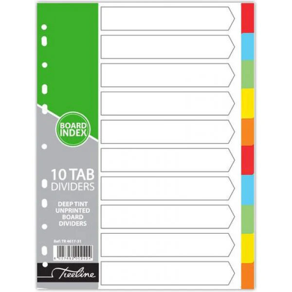 [PP0876] [PP0876] A4 DIVIDERS BRIGHT BOARD 10 TAB R/BOW