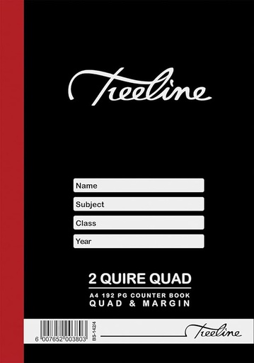[PP0964] [PP0964] 2 QUIRE - 192 PG RULED QUAD & MARGIN A4