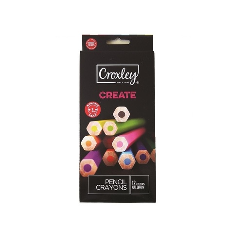 [PP0020] [PP0020] CROXLEY COLOURING PENCILS FULL LENGTH 12'S