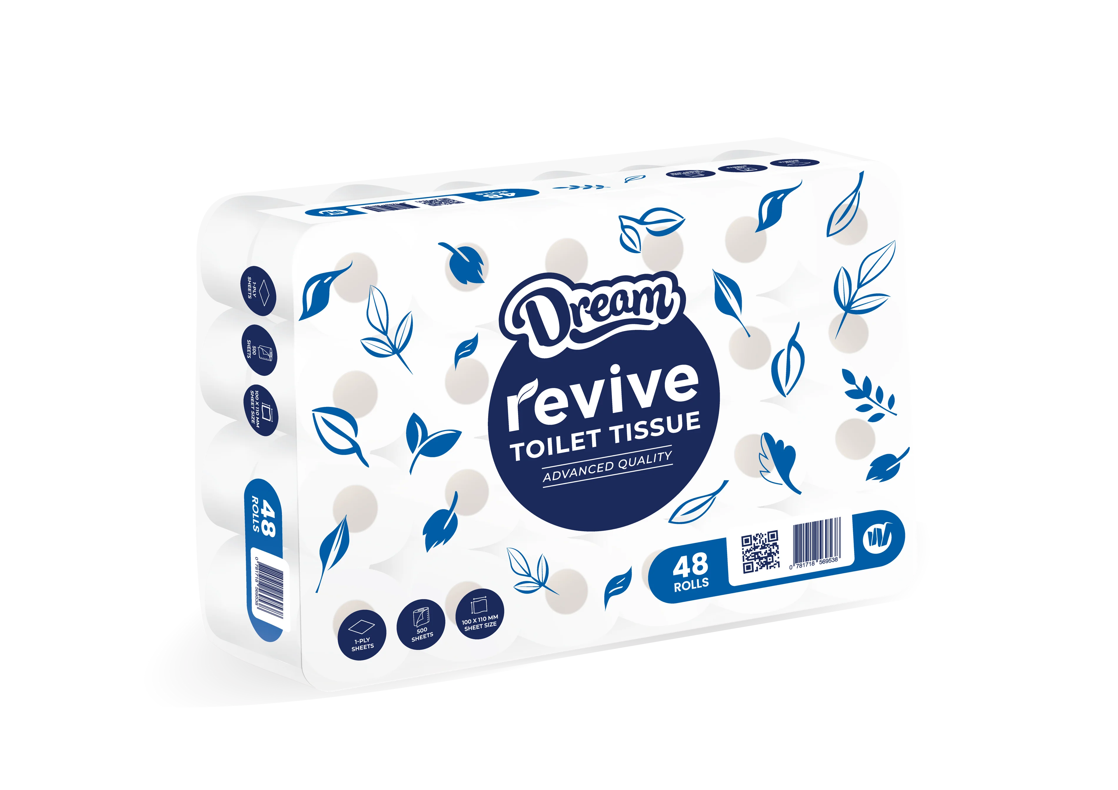 [PP0053] [PP0053] 1 PLY TOILET PAPER - 500 SHEETS -48 P/BALE